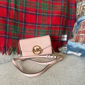 Small Light Pink Michael Kors Purse Bag with Gold Chain